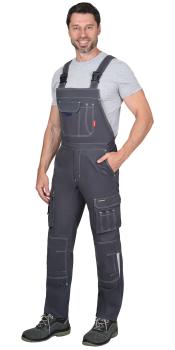 Полукомбинезон ДЖЕТ СТРЕЙЧ 35 хб/65 пэ, пл.260, темно-серый/синий