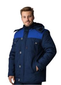 Куртка утепленная ФАВОРИТ удлиненная на замке ткань БАЛТЕКС 35хб/65пэ, пл.240, т.син/васил/сер., р.52-54/170-176