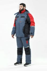 Костюм утеплённый с п/к ИНТЕГРАТОР ПЛЮС 35хб/65пэ, пл.240, сер/черн/красн., р.56-58/182-188