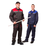 Костюм с п/к ТЕХНИК 35хб/65пэ, пл.210, темно-серый/красный, синий/василек