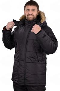 Куртка утепленная АЛЯСКА ткань ТАСЛАН на замке 100пэ, пл.105, черный, р.52-54/182-188