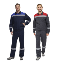 Костюм с п/к ЛИГОР ЛЕГИОН ПРЕМИУМ-2 35хб/65пэ, пл.240, темно-синий/василек