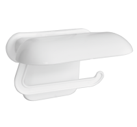 Держатель туалетной бумаги, с козырьком, пластик, белый БЗПИ