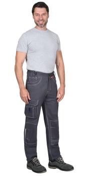 Брюки ДЖЕТ СТРЕЙЧ 35 хб/65 пэ, пл.260, темно-серый/синий