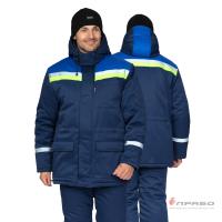 Костюм утепленный с п/к СТРОЙКА 20хб/80пэ пл.190 темно-синий/василёк/лимонный