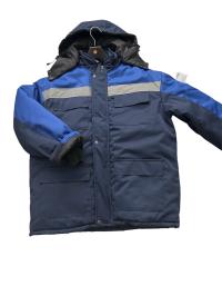 Куртка утепленная ПРОФ на замке ткань Грета МОГОТЕКС 51хб/49пэ, пл.210, т.син/вас.