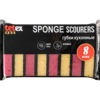 Губки бытовые БОЛЬШИЕ TETEX PRO 115х70х25 мм., 8 штук