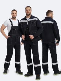 Костюм с п/к ТРОЯ 100хб, пл.320, темно-синий/бежевый