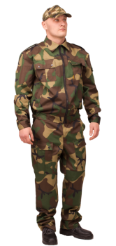 Костюм с брюками ОХРАНА-ЗУБР 35хб/65пэ, пл.210, КМФ