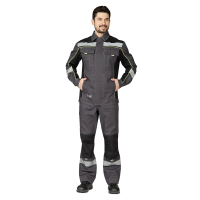 Костюм с п/к БРЕНД-2 КОРПОРАТИВ 35 хб/65 пэ, пл.240, темно-серый/черный