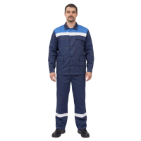 Костюм с п/к СТАРТУС-2 48хб/52пэ, пл.214, син./вас.