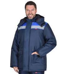 Куртка утепленная СИРИУС-БРИГАДИР на замке ткань ОКСФОРД 100пэ, пл.105, т.син/вас. на молнии, р.60-62/182-188