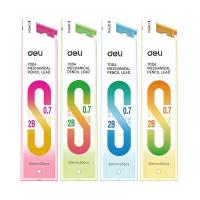 Грифель 0,7 мм DELI 2B для автоматических карандашей 20 шт, в тубе