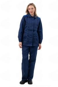 Костюм женский с брюками ЛАДА 20хб/80пэ, пл.200, т.син/василек