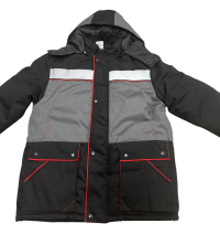 Куртка утепленная КОМФОРТ на замке ткань Грета МОГОТЕКС 51хб/49пэ, пл.210, сер/черн. или крас/чёрн.