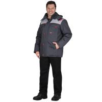 Куртка утепленная ФАВОРИТ, 35хб/65пэ, пл.215, т.сер/сер/красн