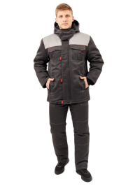 Костюм утепленный с брюками ФАВОРИТ-К 35хб/65пэ, пл. 215, т.серый/сер.