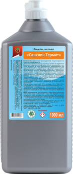 Средство от засоров САНКИН ТЕРМИТ, щелочное, концентрат, флакон 1 л.