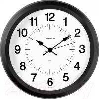Настенные часы ТРОЙКА 23230233, круглые черные