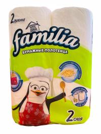 Полотенца бумажные FAMILIA CLASSIC двухслойные 2 рулона, длина рулона: 9,6 м