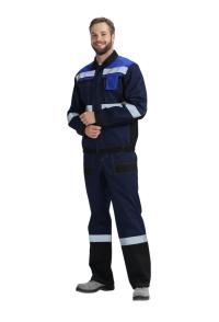 Костюм с п/к ВИВАТ-2 ПРЕМИУМ IMP  35хб/65пэ, пл.240, т.син/черн/вас. 52-54/182-188