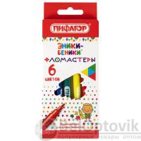 Фломастеры ПИФАГОР "ЭНИКИ-БЕНИКИ", 6 цветов, вентилируемый колпачок