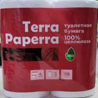 Бумага туалетная TERRA PAPERRA СПАРТАК трёхслойная, со втулкой, 18,6 м, 4 рул. белый