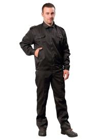 Костюм (куртка, брюки) ДОЗОР 35хб/65пэ, пл.210, черный