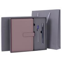 Ежедневник в подарочном наборе недатированный А5, 160 л.  BRAUBERG PRESIDENT + ручка автомат. + стерж.,линия, обложка кожзам, застёжка, в ассортименте