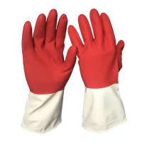 Перчатки хозяйственные БИКОЛОР BVB латексные,  с х/б напылением