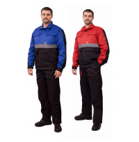 Костюм с п/к ПРОФЕССИОНАЛ 35хб/65пэ, пл.210, т.син/василёк