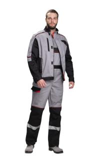 Костюм с п/к СЕРВИС 35хб/65пэ, пл.240, серый/черный, р. 44-46/170-176