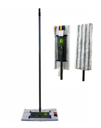 Швабра для пола с насадкой МИКРОФИБРА С ПОЛОСАМИ СКОЛЬЖЕНИЯ, с нетелескопической ручкой 120 см