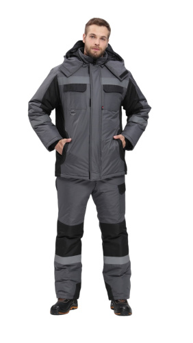 Костюм утепленный с п/к ВЕКТРОН ФАВОРИТ-МЕГА 100пэ, пл.135, т.сер/черн.