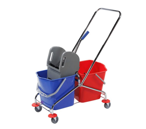 Тележка уборочная двухведерная 2х23л (металл) с отжимом