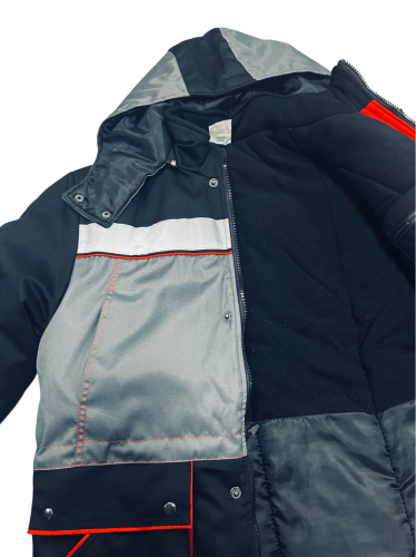 Куртка утепленная КОМФОРТ на замке ткань Грета МОГОТЕКС 51хб/49пэ, пл.210, сер/черн. или крас/чёрн.