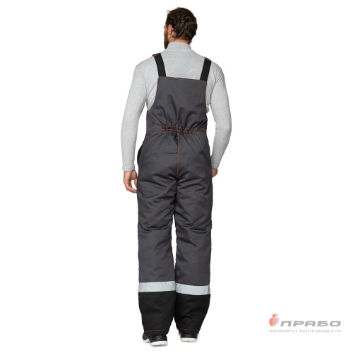 Костюм утепленный с п/к БРЕНД-К 35хб/65пэ, пл.200, темно-серый/черный/оранжевый, р.48-50/170-176