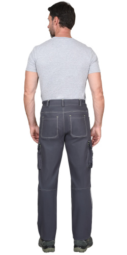 Брюки ДЖЕТ СТРЕЙЧ 35 хб/65 пэ, пл.260, темно-серый/синий