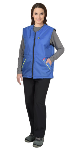 Жилет утепленный СИРИУС-КАССИР на замке, 100пэ, пл.105, васильковый