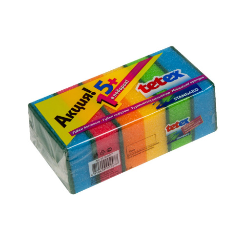 Губки бытовые TETEX  5шт+1 95х65х31мм