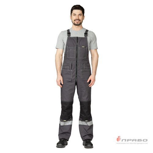 Костюм с п/к БРЕНД-2 КОРПОРАТИВ 35 хб/65 пэ, пл.240, темно-серый/черный