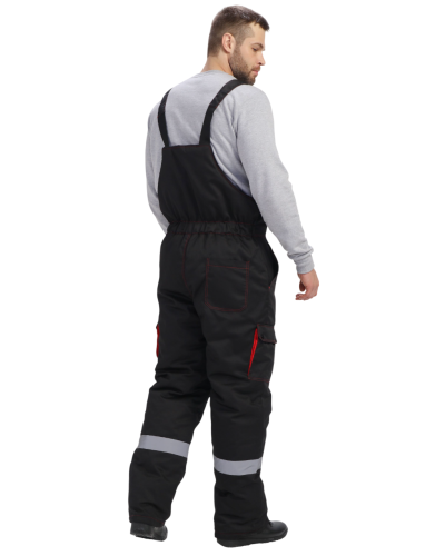 Костюм утепленный с п/к НЕЙЧ ТИТАН-УЛЬТРА 35хб/65пэ, пл.240, черный/красный, 56-58/182-188