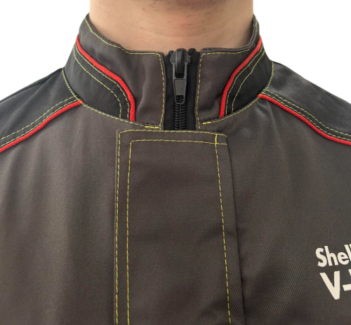 Костюм с полукомбинезоном SHELL 45 хб/55 пэ, пл.260, тк. НОРТОН, темно-серый/черный/красный