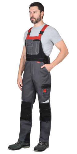 Костюм с п/к МЕГА 35хб/65пэ, пл.245, темно-серый/черный/красный