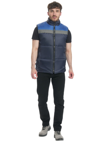 Жилет утепленный ЭКСПЕРТНЫЙ на замке, 100пэ, пл.90, т.син/вас.