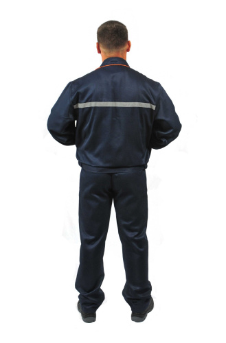 Костюм с п/к СПЕЦ-ЛИДЕР 35хб/65пэ, пл.220, синий/оранжевый