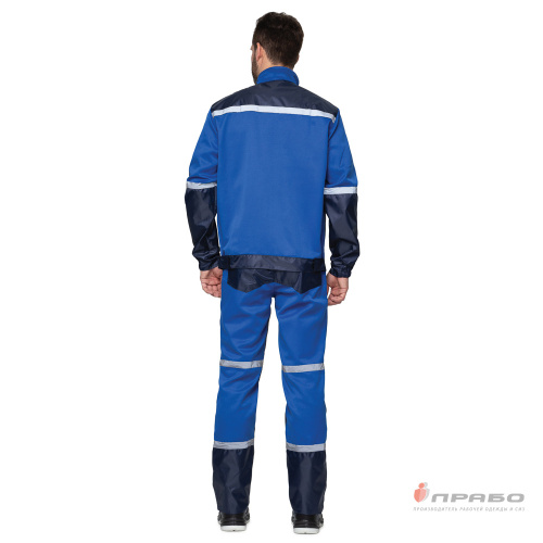 Костюм с п/к АВТОТЕХНИК 100пэ + 30хб/70пэ, темно-синий/василёк