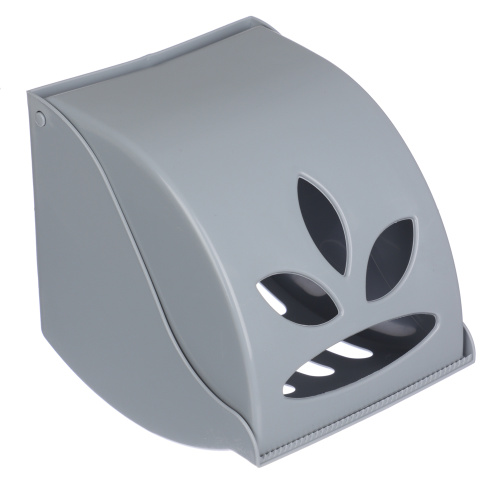 Держатель для туалетной бумаги пластик, закрытый ЭКОНОМ (серый)