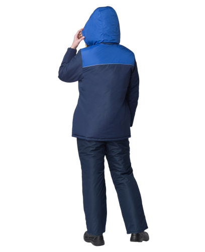 Куртка утепленная женская САКРИН СНЕЖАНА на замке ткань ТАСЛАН 100пэ, пл.135, т.син/вас.