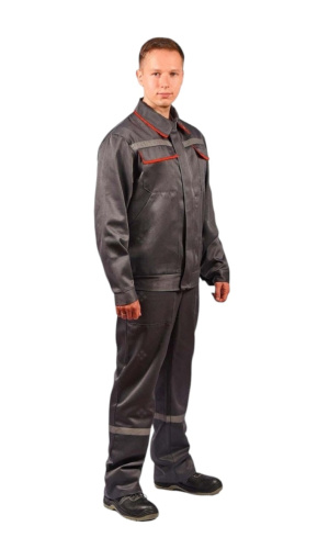 Костюм с п/к СПЕЦ-МАСТЕР-2 48хб/52пэ, пл.263, серый/красный